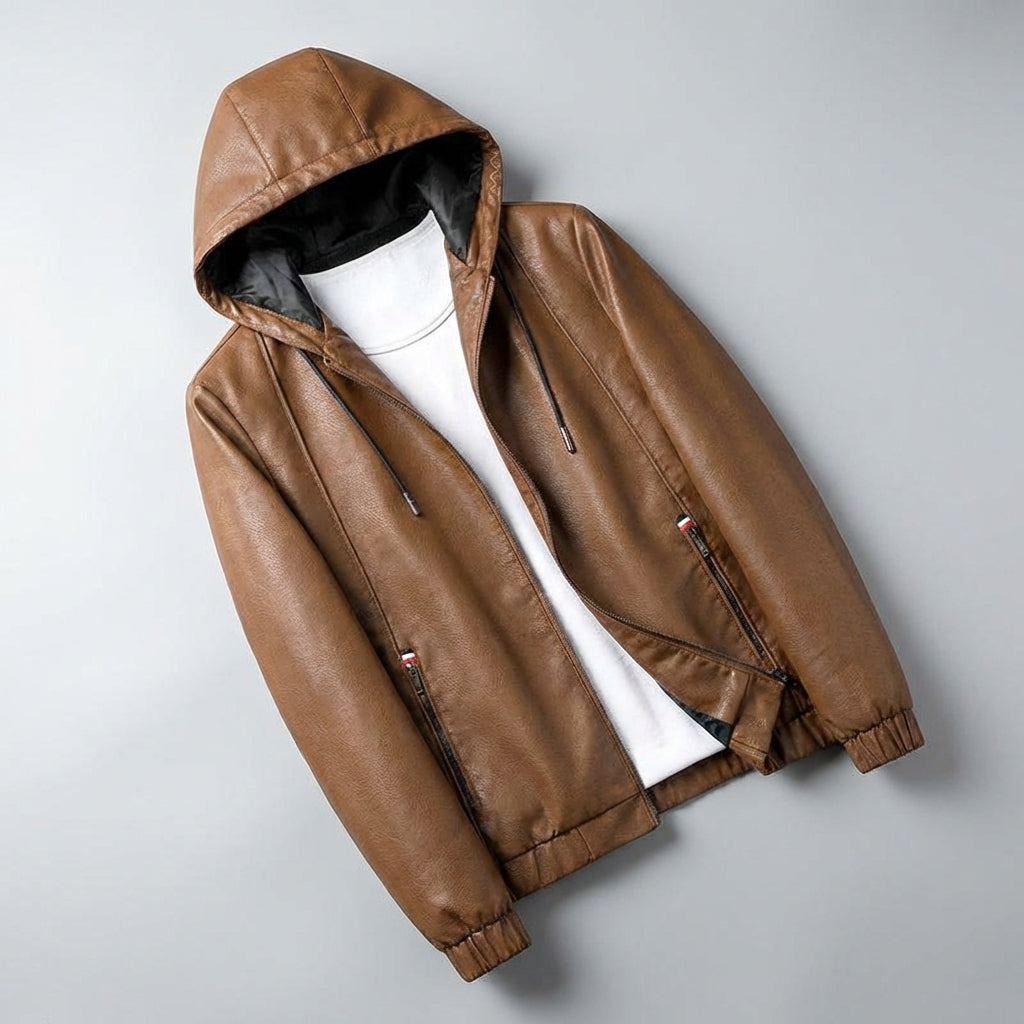 Atlas Hooded Leather Jacket