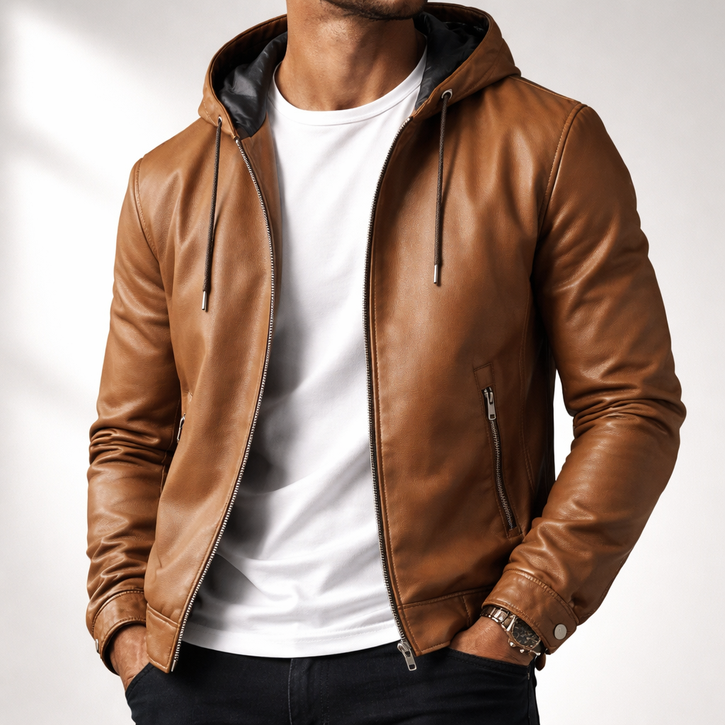 Atlas Hooded Leather Jacket