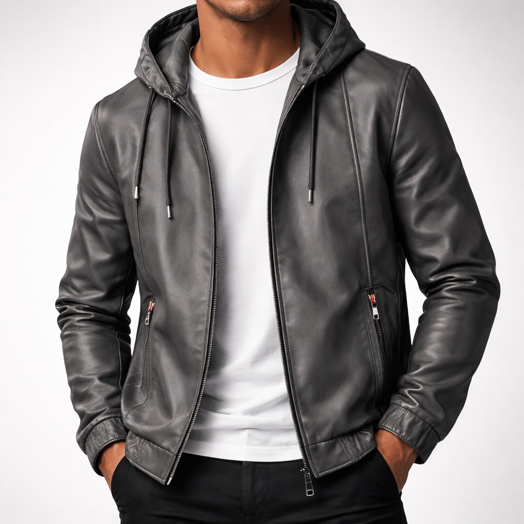 Atlas Hooded Leather Jacket