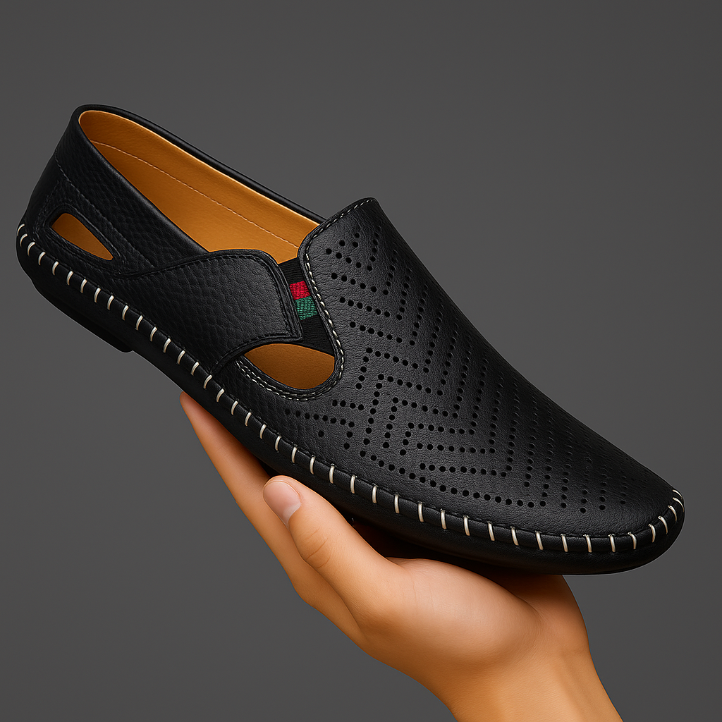 Riva Perforated Leather Sandals
