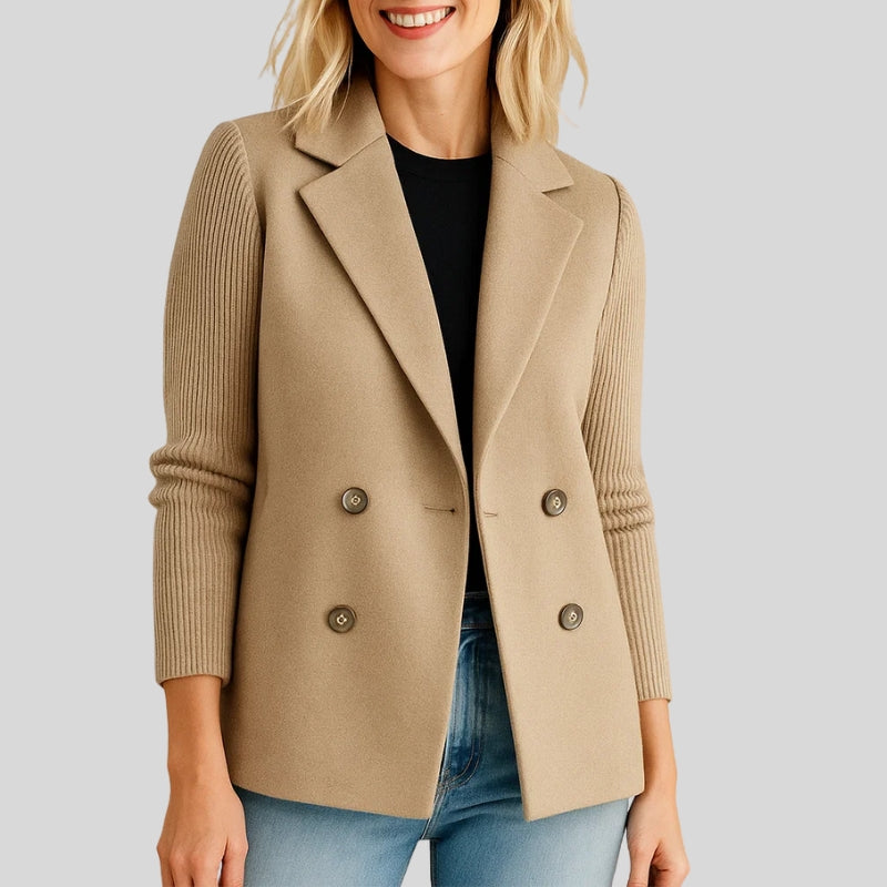 Galerie Knit-Sleeve Blazer