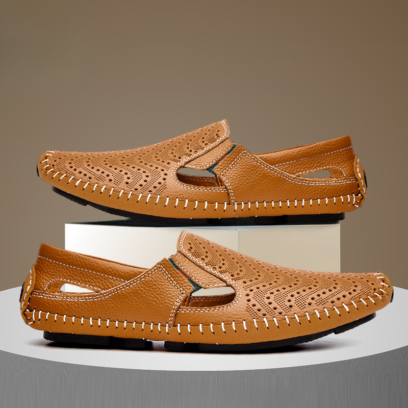 Riva Perforated Leather Sandals