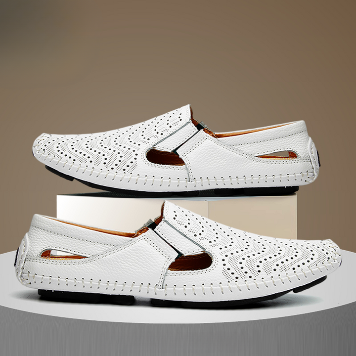 Riva Perforated Leather Sandals