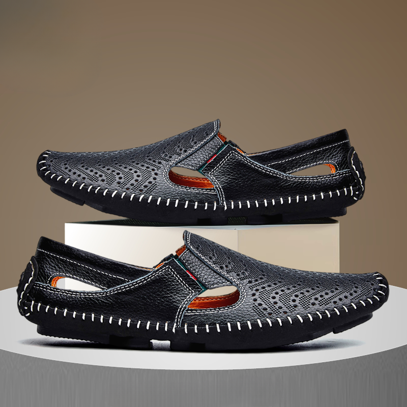 Riva Perforated Leather Sandals