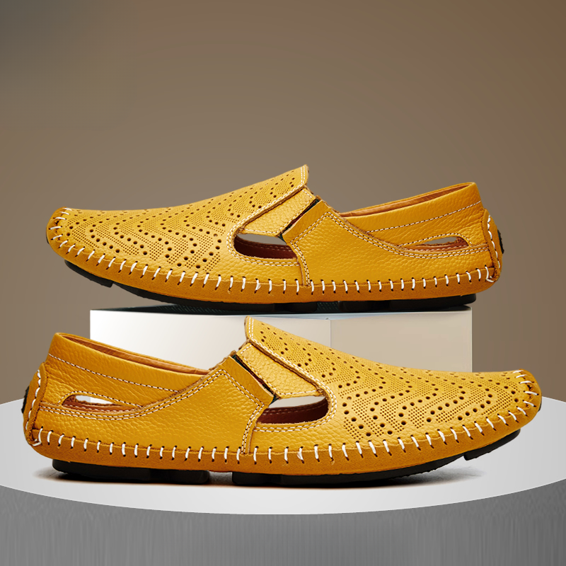 Riva Perforated Leather Sandals