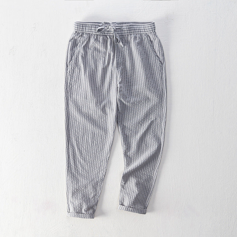 Emilio Pinstripe Cotton Trousers