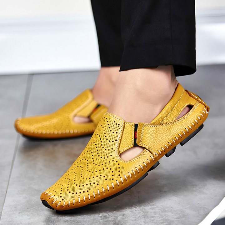 Riva Perforated Leather Sandals