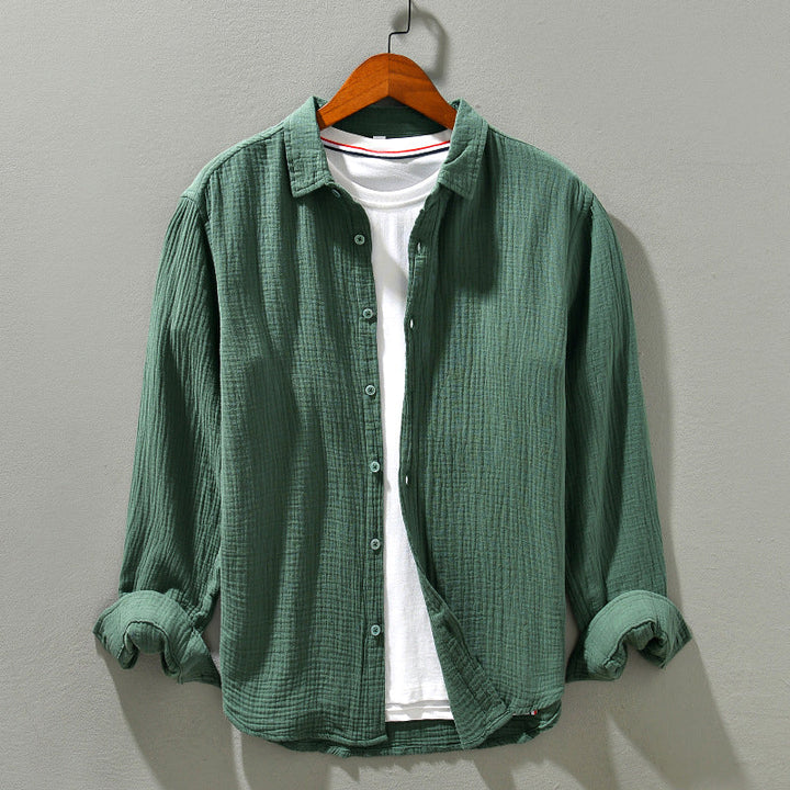 Aegean Crinkle Cotton Shirt