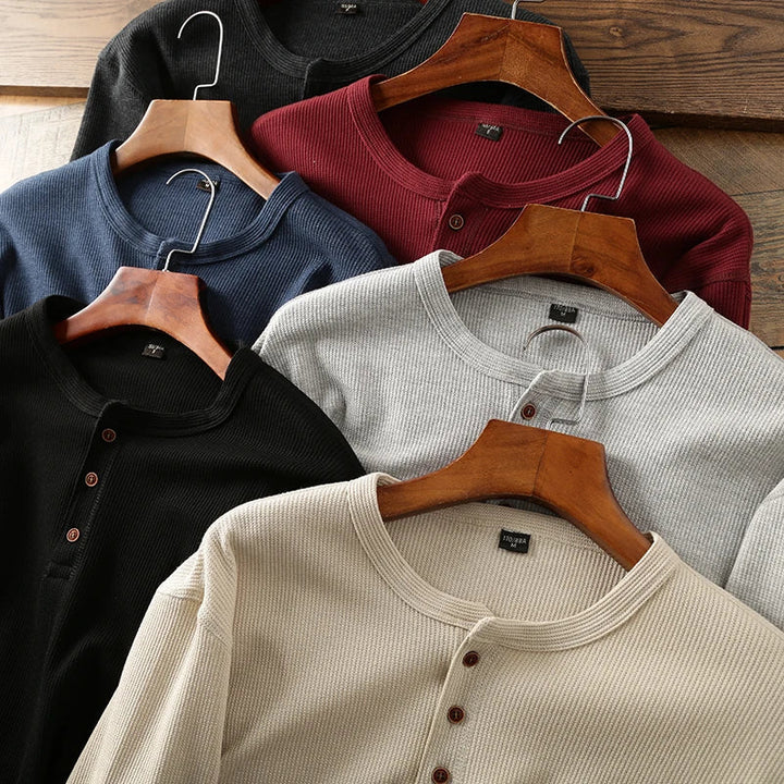 Lucerne Waffle-Knit Henley