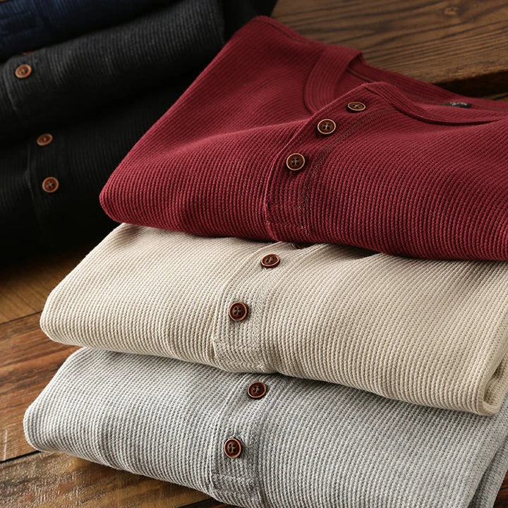Lucerne Waffle-Knit Henley