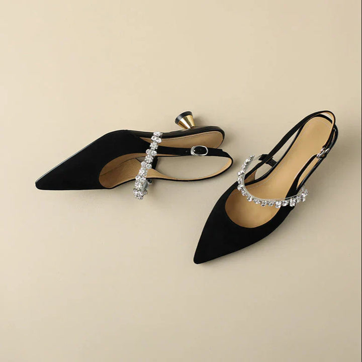 Aurora Rhinestone Kitten Heels