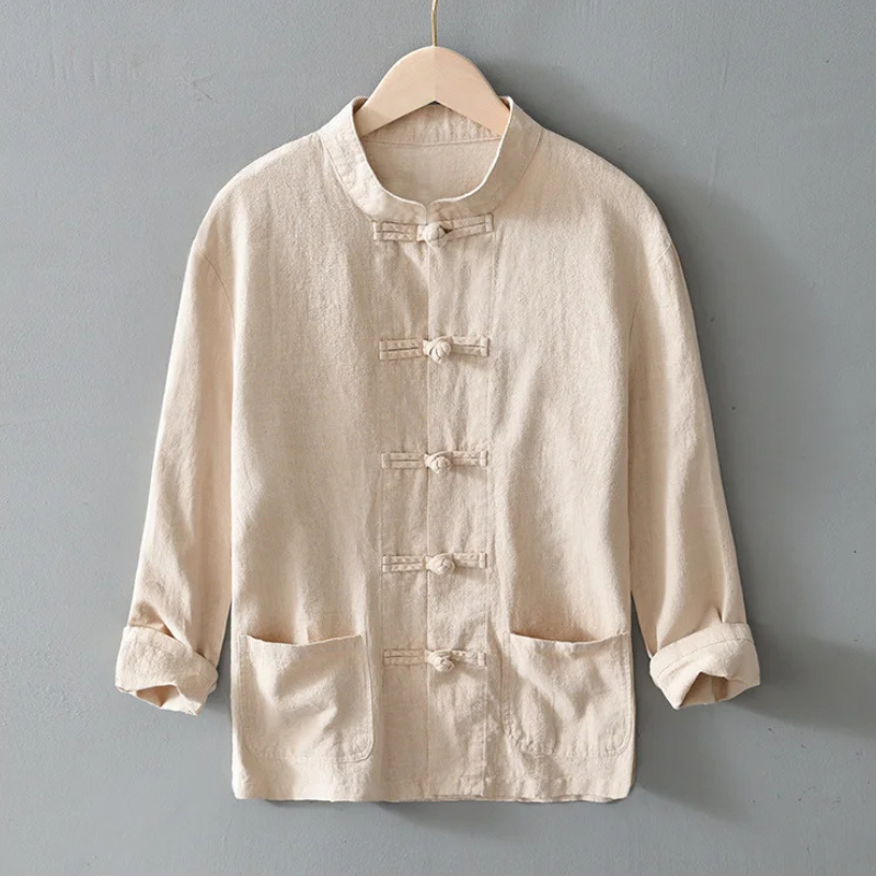 Osaka Linen Mandarin Shirt
