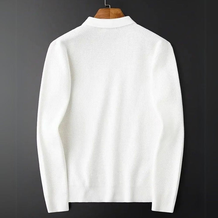 Textured Zip Polo