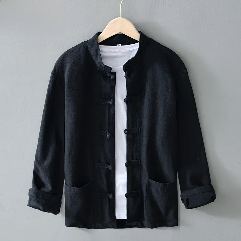 Osaka Linen Mandarin Shirt