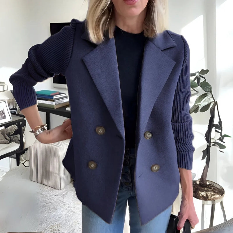Galerie Knit-Sleeve Blazer