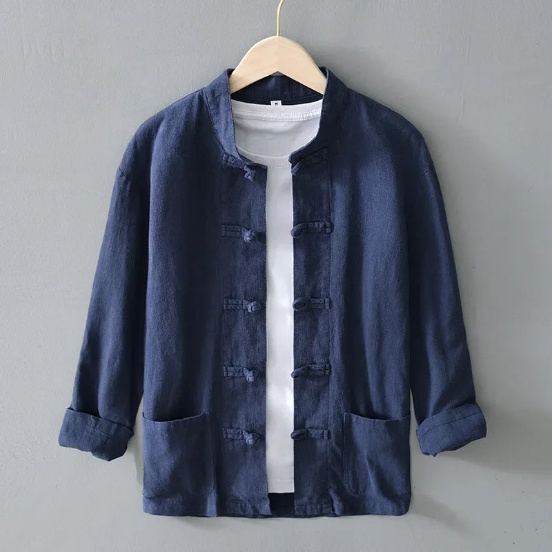 Osaka Linen Mandarin Shirt