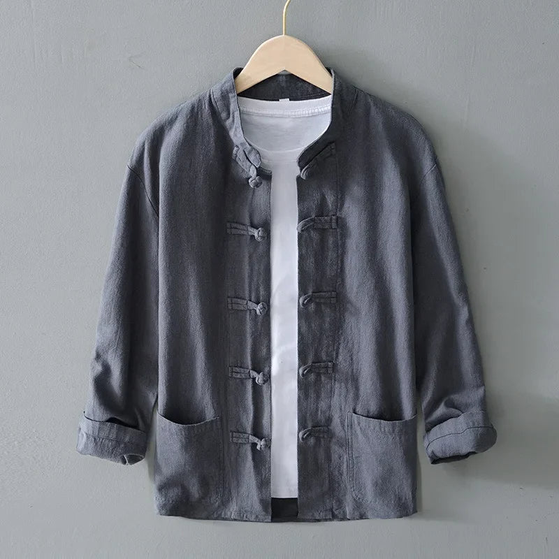 Osaka Linen Mandarin Shirt