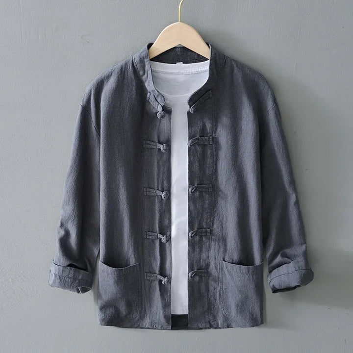 Osaka Linen Mandarin Shirt