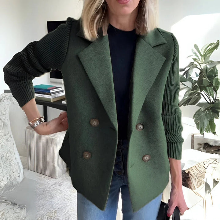 Galerie Knit-Sleeve Blazer