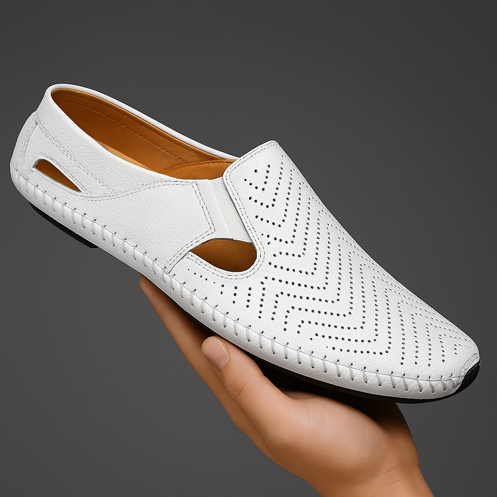Riva Perforated Leather Sandals