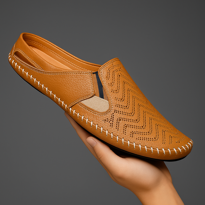 Riva Perforated Leather Sandals
