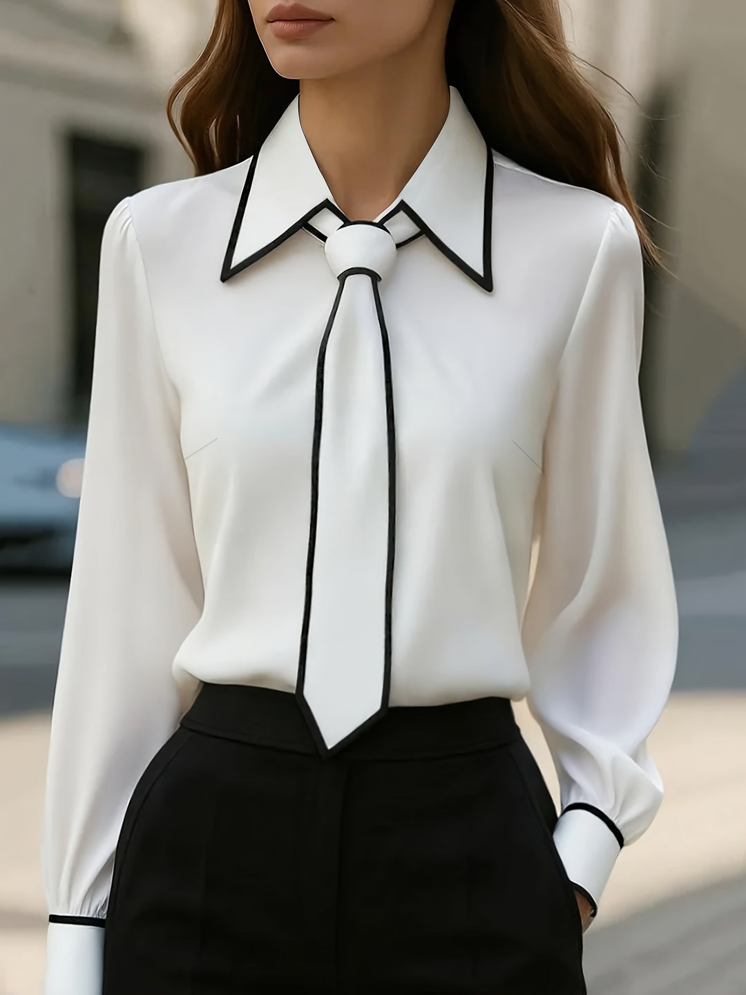 Sorrento Contrast Tie Blouse